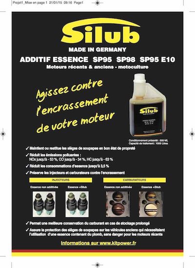 Additif Silub essence SP95-E10